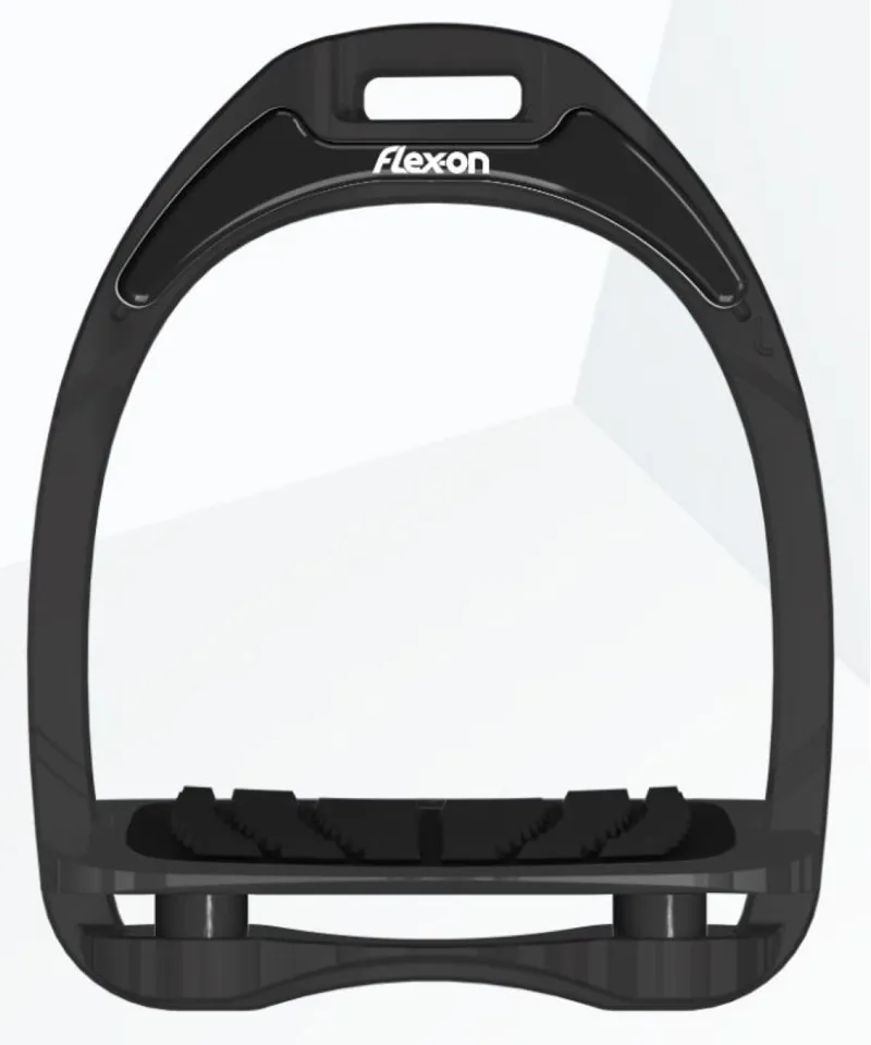 Flex On Aluminum Stirrups Black Inclined Grip Black Elastomers